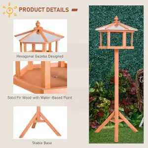 PawHut Garden and Backyard Bird Feeder Coop Table Station