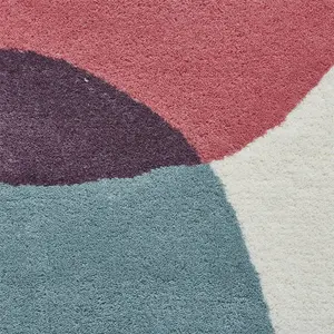 MultiColoured Luxurious Modern Wool Abstract Rug For Bedroom & Living Room-150cm X 230cm