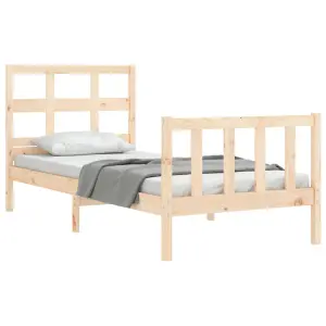 Berkfield Bed Frame with Headboard 90x200 cm Solid Wood