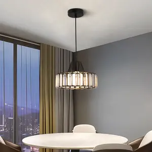 Luxury Crystal Pendant Ceiling Lamps For Dining Room Nordic Modern Chandelier Hanging Light Fixture Room Home Decor Pendant Lamp,Gold Black / Black