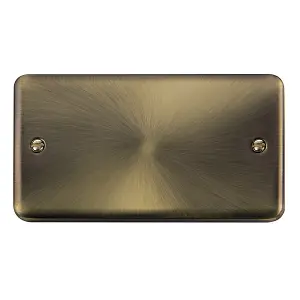 Curved Antique Brass 2 Gang Blank Plate - SE Home