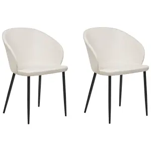 Set of 2 Dining Chairs MASON Light Beige