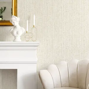 Galerie Natural FX 2 Cream Bamboo Stripe Sheen Wallpaper Roll