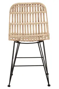 Stylish Natural Rattan Dining Chair, Comfortable Sturdy Modern Dining Chair, Versatile Small Modern Chair