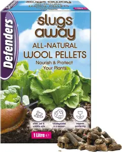 Defenders Slugs Away Wool Pellets 1L Natural, Poison Free Slug Deterrent