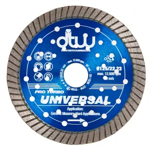 DTW Pro Turbo Universal Diamond Blade 125mm/4.5" x 22.23