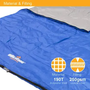 Milestone Camping Double Envelope Sleeping Bag with Pillows