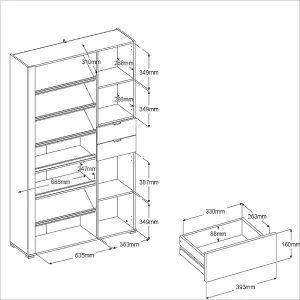 PARISOT SHOE CABINET OAK/WHITE