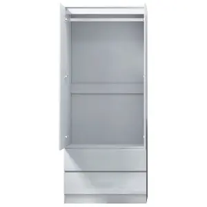 Stora 2 Door 2 Drawer Combination Wardrobe High Gloss White