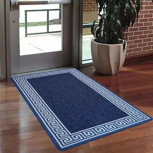 Smart Living Heavy Duty Machine Washable Runner for Hallway, Kitchen Non Slip Floor Mats, Door Mat 80cm x 150cm - Blue Cream