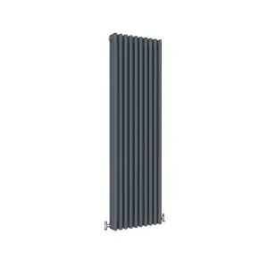 Vertical Anthracite Triple Column Radiator (H) 1500mm x (W) 470mm, 7238 BTU.