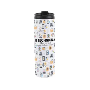 IT Technician Travel Mug - Novelty Technical Computer Gift - Stainless Steel Vacuum-Sealed Double-Walled Drinks Travel Flask