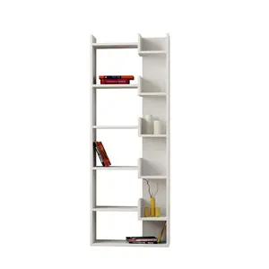 Kara 5-Tier Freestanding Bookcase for Home and Office Storage White / 162" H x 69" W x 22" D