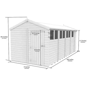 DIY Sheds 8x17 Apex Shed - Single Door Without Windows