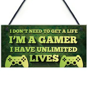 Gaming Sign Bedroom Accessories Hanging Sign For Boys Bedroom Gift For Gamer