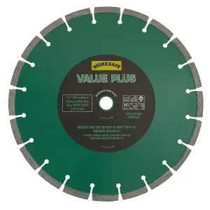 Sealey Value Plus Diamond Blade For Hard/Medium Materials 300 x 20mm WDVP300/20