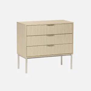 sweeek. 3-drawer chest in wood and metal-effect Richmond Natural