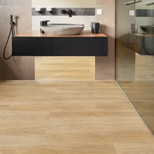 Self Adhesive Floor Planks - 36 Planks Per Pack Covering 53.8 ft² (5 m²) - Peel And Stick Vinyl Flooring in Beige Wood Effect