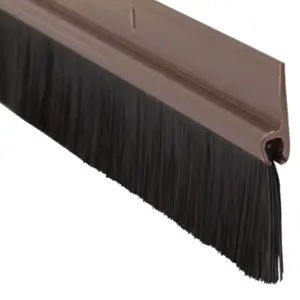 Stormguard Draught Excluder PVC Bottom Door / Garage Brush Seal Brown 914mm