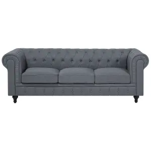 Right-Hand Corner Sofa CHESTERFIELD Grey Fabric Right Hand