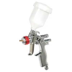 Sealey HVLP Gravity Feed Touch-Up Spray Gun Brass Air Cap 0.8mm Set-Up HVLP736