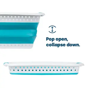 FOLDAWAY LAUNDRY BASKET - TURQUOISE