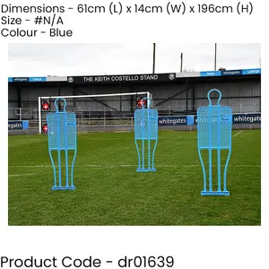 Single 6ft 5 Inch BLUE Football Mannequin - Set Piece Dummy Defender Training