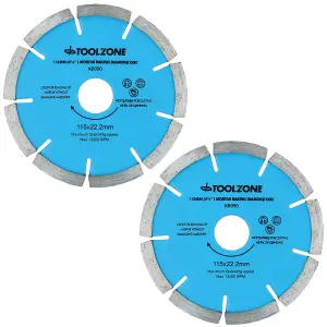 115mm Mortar Raking Diamond Pointing Disc Blade Masonry 6mm Thick 2 Pack