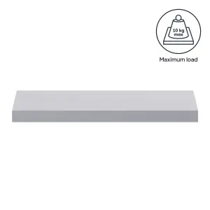 GoodHome Cusko Grey Rectangular Floating shelf (D)23.5cm