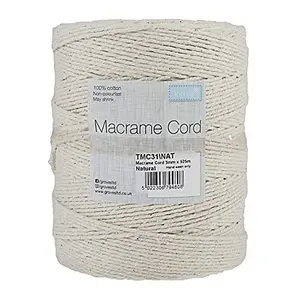 Trim: Macramé Cord: Cotton: 525m x 3mm: 1kg: Natural