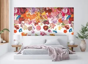 Galerie Tropical Collection Coconut Multi-color Flower Rain Design 4-Panel Wall Mural