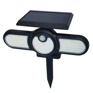 Extrastar 5W LED Solar Wall Lamp outdoor garden Floodlight PIR Sensor, 6500K