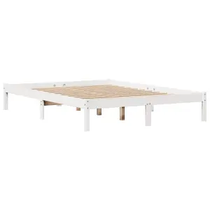 Berkfield Bed Frame without Mattress White 140x200 cm Solid Wood Pine