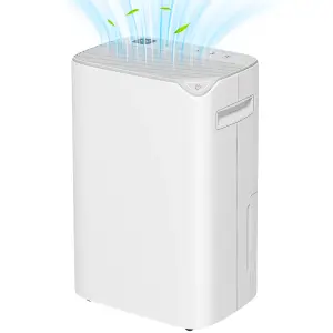 HOMCOM 20L/Day Small Dehumidifier for Home Damp Laundry, with 24H Timer