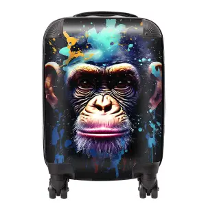 Monkey Face Splashart with Blue Suitcase - Mini Cabin