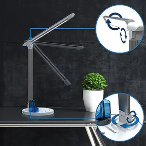 Fern Howard White Dimmable LED Desk Lamp with USB charging port (mains-powered - plug)