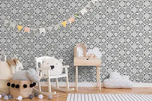 SK Filson Grey Mozaic Tiles Wallpaper