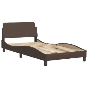 Berkfield Bed Frame with LED without Mattress Brown 100x200 cm