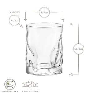 Bormioli Rocco - Sorgente Double Whisky Glasses - 420ml - Pack of 2