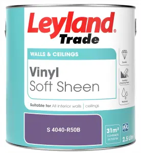 Leyland Trade Vinyl Soft Sheen Walls & Ceilings Emulsion Paint (S 4040-R50B) - 2.5L