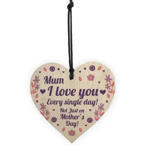 Special Mothers Day Gift Wood Heart Floral Gift For Mum From Daughter Son Keepsake