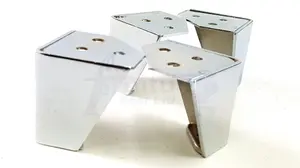 4 x Chrome Furniture Feet 60mm High Self Fixing Metal Legs Sofas Chairs Stools Cabinets RJB179 PKC381 TSP2111