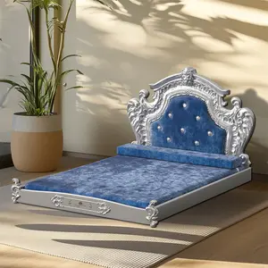 Eckard Velvet Pet Bed Blue /  68cm H x 97cm W x 135cm D