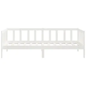 vidaXL Day Bed White Solid Pinewood 90x200 cm