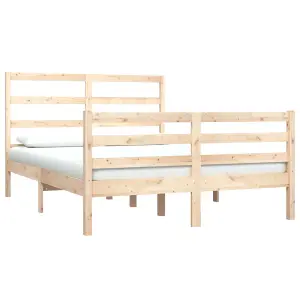 Berkfield Bed Frame Solid Wood Pine 135x190 cm 4FT6 Double