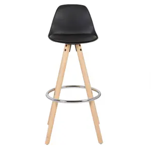 Ayala Upholstered Counter Stool with Solid Wood Frame (Set of 2) Black