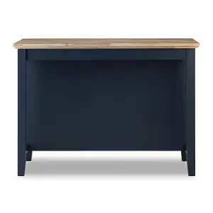 Florence Navy Blue Breakfast Bar Kitchen Island with Shelves