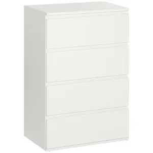 HOMCOM 4 Drawer Cabinet Storage Cupboard Sideboard Organiser Living Room White