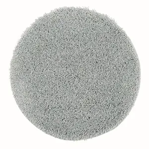 Denim Blue Modern Shaggy Easy to Clean Plain Rug for Living Room, Bedroom, Dining Room - 100cm (Circle)