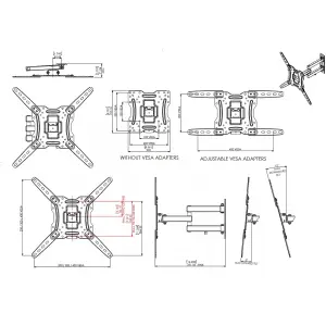 AVF AL440Q Swing Arm Cantilever Universal TV Wall Mount for up to 65" TVs